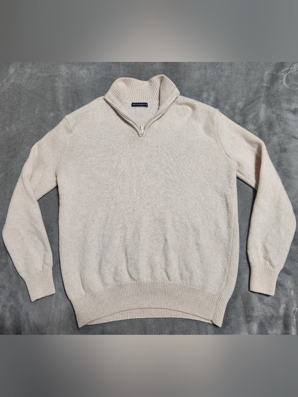 Brandy Melville Oatmeal 90% Wool Half Zip Pullover Sweater